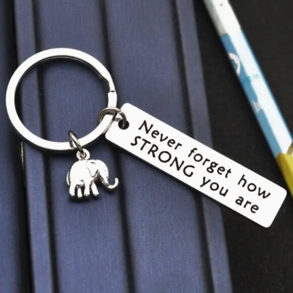 Positive Energy Elephant Keychain - Durable Stainless Steel - Picture 2 of 3